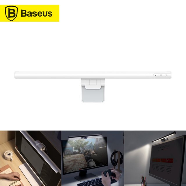 Baseus Lampe Suspendue à LED sur Écran Lampe de Bureau LED pour PC Portable Lampe de Table Bureau Étude Lecture en USB