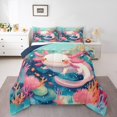 thumbnail image 1 of Erosebridal Cute Axolotl Bedding Full Comforter Set for Kids, Ocean Animal Down Comforter, Reversible, Soft 3-Piece, 1 of 6