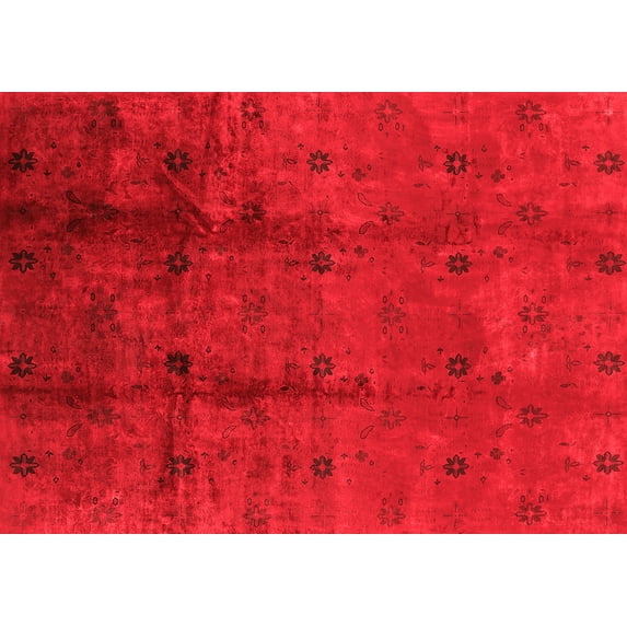 Ahgly Company Indoor Rectangle Oriental Red Industrial Area Rugs, 5' x 7'