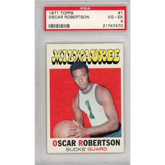 Graded 1971 Topps Oscar Robertson #1 Basketball Card PSA 4 VG-EX