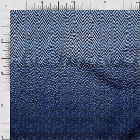 oneOone Cotton Cambric Fabric Waves Panel Print Fabric BTY 56 Inch Wide