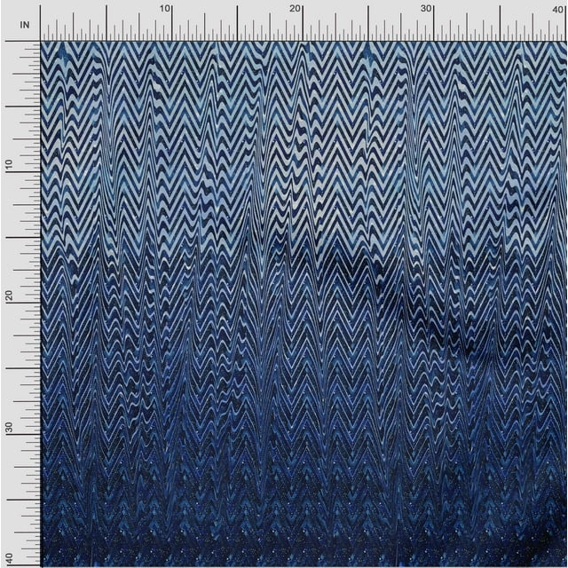 oneOone Cotton Cambric Fabric Waves Panel Print Fabric BTY 56 Inch Wide