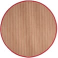 thumbnail image 2 of SAFAVIEH Natural Fiber Urban Striped Sisal Area Rug, Brown/Red, 6' x 6' Round, 2 of 5