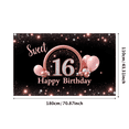 thumbnail image 3 of Yatrandify Pink Balloon Sweet Sixteen Birthday Banner Elegant Design Happy Birthday Decoration for Birthday Party Indoor Celebration, 3 of 7