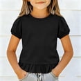 thumbnail image 2 of Akiihool T-Shirts pour Adolescentes T-Shirt à Imprimé Graphique pour Fille Col Rond Manches Courtes T-Shirts d'Été Mignons Tendance Hauts (Noir, 2-3 Ans), 2 of 4