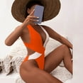 thumbnail image 4 of Sngxgn Bathing Suit for Women Tummy Control High Cut Swimsuit Womens Swim Suit(Orange,L), 4 of 8