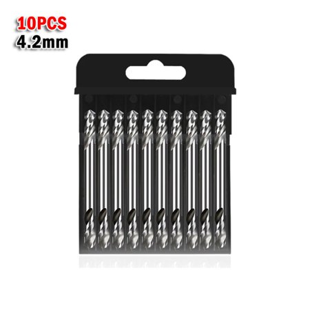 

10 Pcs Double Ended Drills Bits 3.2/4.2/5.2mm Head HSS6542 Spiral Drill Bit 49/55/63mm Length For Copper Aluminum Alloy Drilling