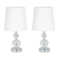 thumbnail image 2 of Sagebrook Home Modern Set Of 2 Crystal 19" Faceted Table Lamp, Silver, Orb - 10" x 10" x 19", 2 of 10