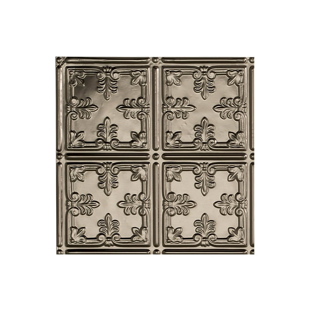 Fasade Easy Installation Traditional 10 Brushed Nickel Glue Up Ceiling Tile/ Ceiling Panel (12" X 12" Sample)
