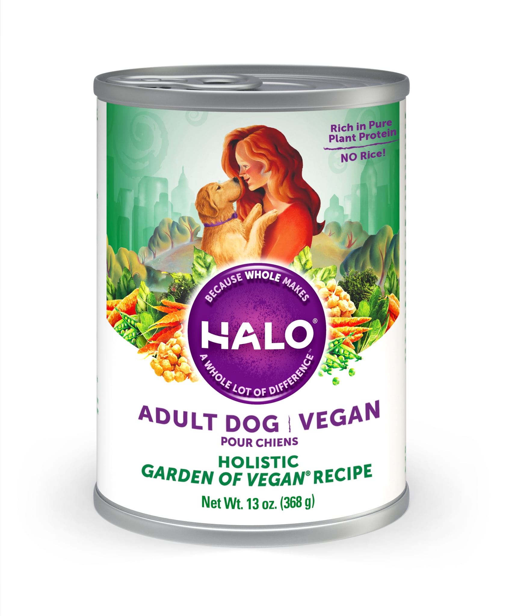 Halo Vegan Natural Wet Dog Food, Garden of Vegan Recipe, 13Ounce Can