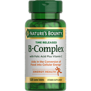 Nature's Bounty Vitamin B-Complex Tablets + Vitamin C for Energy Metabolism, 125 Ct