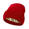 thumbnail image 6 of LmnLft Women's Satin-Lined Knitted Beanie, Protective Warm Winter Hat for Hair, Soft Polyester Knit Cap for Indoor and Outdoor Use, 6 of 7