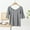 Gray, variant on Guzom Fashion Womens Summer Casual Solid Color Loose Round-Neck T-Shirt for Various Occasions,Coffee,Size 2XL