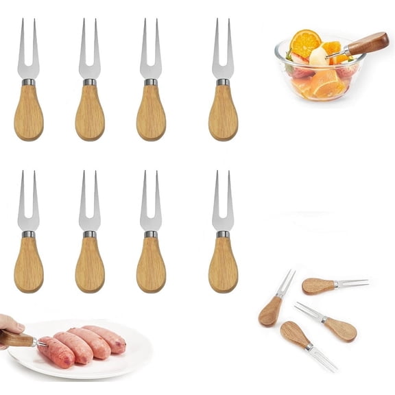 Triani 8Pcs Corn on the Cob Holders Stainless Steel Corn Cob Holders Anti-Scald Big Wooden Handle Corn on The Cob Skewers for Home Cooking Parties Camping