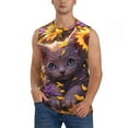thumbnail image 2 of Picia Sunshine Cute Cat Sunflower mens Cotton Tank Undershirts , Moisture-wicking Ribbed Tanks, Lightweight Cotton Tank Undershirts-3X-Large, 2 of 8