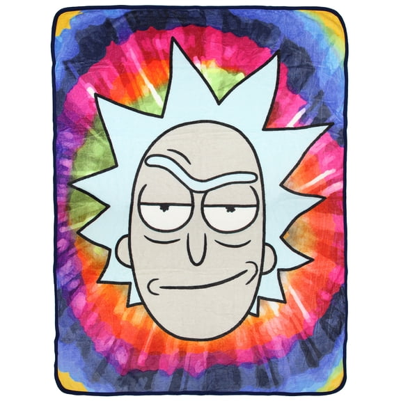 Rick and Morty Tie Dye Rick Micro Raschel Throw Blanket 46"x60" (116cm x 152cm)