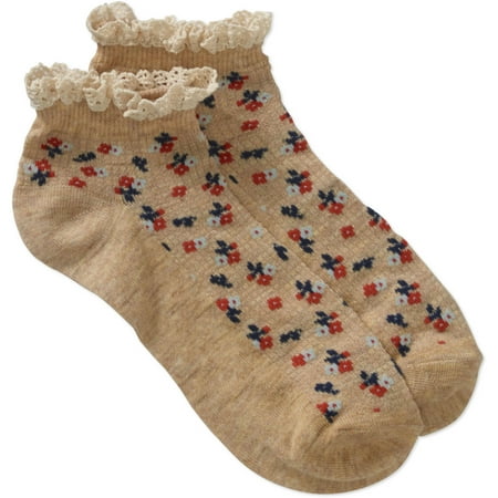 No Boundaries Sweet Ditsy 3pk Low Cut Socks