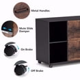 thumbnail image 5 of TribeSigns 2 Drawer Wood File Cabinet Letter Size, Large Mobile Lateral Filing Cabinet Printer Stand with Storage Shelves and Wheels for Home Office, Rustic Brown), 5 of 8