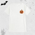 thumbnail image 4 of Halloween Shirts for Women T-Shirts Womens Fall Pumpkin T Shirts Funny Short Sleeve Halloween Graphic Tees Tops White M, 4 of 6