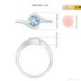 thumbnail image 6 of ANGARA Natural Semi Bezel-Set Solitaire 1.12 ct Aquamarine Bypass Ring in 925 Sterling Silver for Women (Size-7mm) | March Birthstone, Anniversary, Jewelry Gift for Women | Natural Aquamarine Ring, 6 of 10