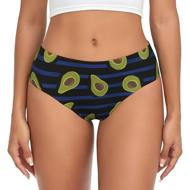 Fotbe Avocado Calzones Estampados para Mujer – Ropa Interior de Algodón, Cómoda, Suave y Elástica-Large