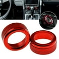 thumbnail image 6 of 2x Red Alloy Volume Radio Switch Knob Covers For Porsche 911 for Cayenne Macan, 6 of 6