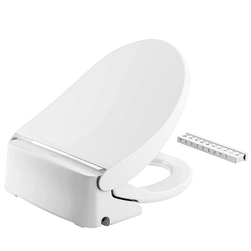 Kohler PureWash E875 Round Bidet Seat White K-30969-0 Heated Seat Warm Water Dryer Remote Auto Lid Nightlight Deodorizer Smart Toilet Seat Round Front Easy Install