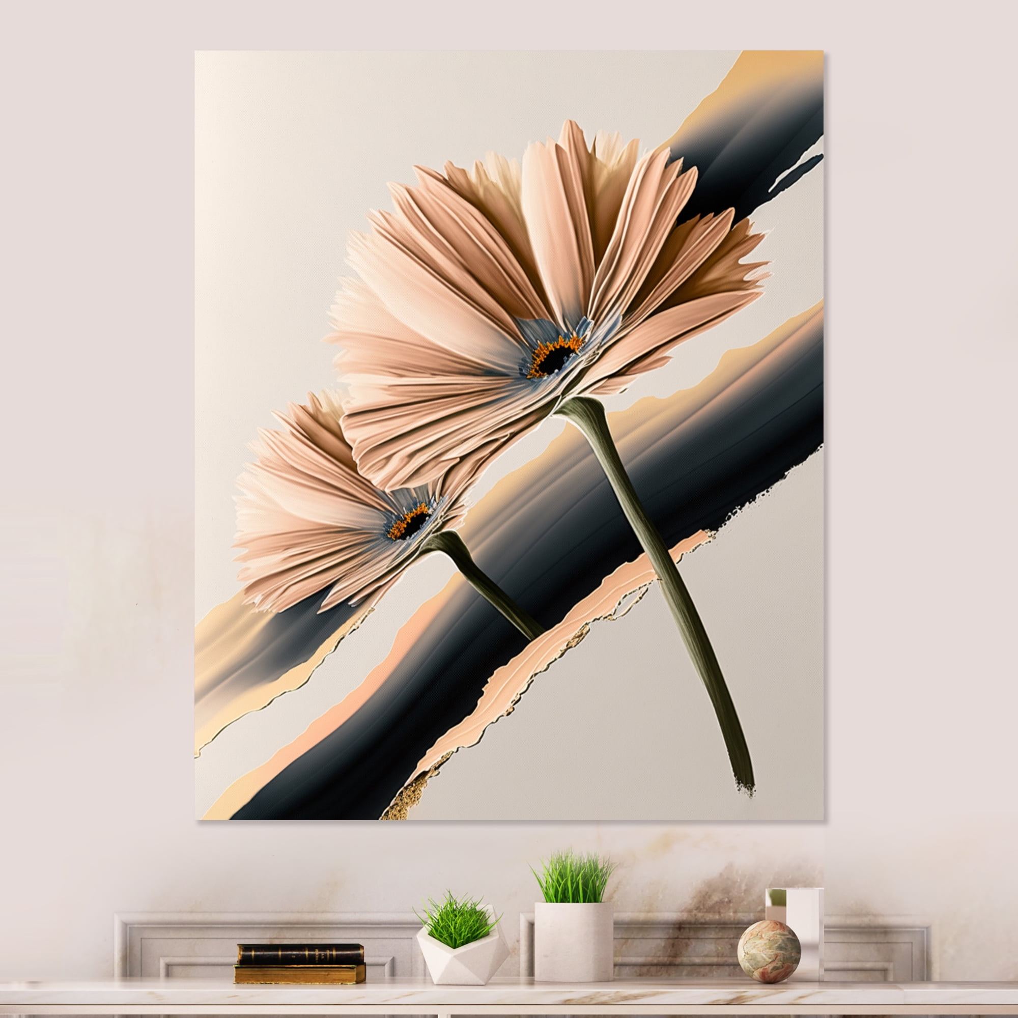 Designart Hyperrealistic Gerbera Flowers I Canvas Wall Art
