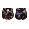 thumbnail image 6 of Uemuo Humming Bird Pattern Women's Athletic Shorts High Waisted Running Shorts with Liner Pockets Gym Elastic Workout Shorts-Small, 6 of 9