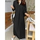 thumbnail image 1 of ZANZEA Female Long Sleeve Sundress Elegant Solid Color Fashion Long Vestidos Spring Office OL Shirt Dress Ankle Length Robe 20235XL Gao Jinjia LED, 1 of 2