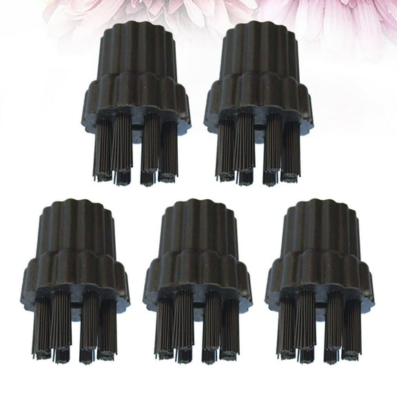 WHAMVOX 5Pcs Multi Purpose Machine Brush For Household Cleaning Devices Black Plastic And Metal Steam Washer Brush