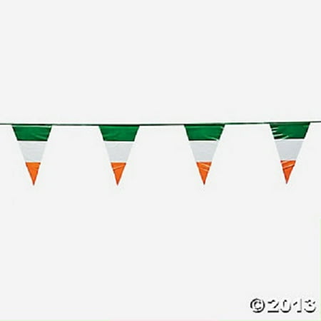 Plastic Pennant - 100Ft Plastic Irish Flag Pennant Banner St Patrick's Day Party Decoration