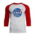 thumbnail image 1 of NASA Distressed Logo Mens Soft Raglan T Shirt, 1 of 1