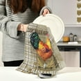 thumbnail image 6 of Dreamtimes Rooster Vintage Daisy Flower Kitchen Towels Dish Bar Tea Towel Dishcloths Set of 4 Super Absorbent Soft 18 x 28 inches, 6 of 7