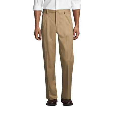 Lands' End Men's No Iron Traditional Fit Pleated Chino Pants 38x29 NWOT
