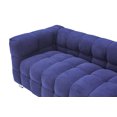 thumbnail image 2 of 80" Accent Sofa, Modern Grain Fleece Tufted Upholstered Living Room Sofa with 2 Pillows and Metal Legs, Comfy 3-Seater Sofa Couch with Wide Armrest for Living Room, Bedroom, Blue, 2 of 7