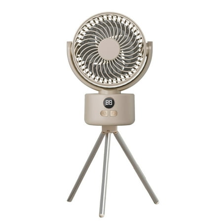 

Ruhiku GW Desk Fan Camping Fan Outdoor Desktop Circulation High Wind Power Household USB Digital Display Tripod Fan for Cooling Your Hot Summer