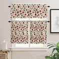 thumbnail image 2 of Christmas Kitchen Curtains and Valances Set, Rod Pocket Curtains Tier Farmhouse Window Curtains 24 Inch Length, Winter Xmas Pinecone Plants Retro Farmhouse 3 Piece Kitchen Curtains Set, 2 of 6