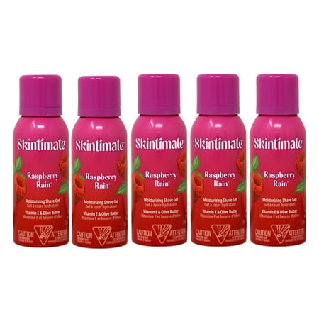 5 Pack - Skintimate Raspberry Rain Women's Shave Gel - Travel Size - 2.75oz