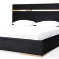 thumbnail image 4 of Caer Platform King Bed, Black Velvet Upholstery, Rose Gold Steel, 4 of 5