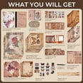thumbnail image 2 of Retro Scrapbook Kit Vintage Scrapbooking Kit Scrapbook Paper Notepad Sticker Letter Paper Envelope Tape Card Diy Art Craft Project Making Journaling, 2 of 8
