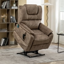 Dual Motor Heavy Duty Lift Recliner with Massage & Heat, Extra Wide 180° Lay Flat Electric Recliner Chair for Adults, 400 lbs Capacity, Brown