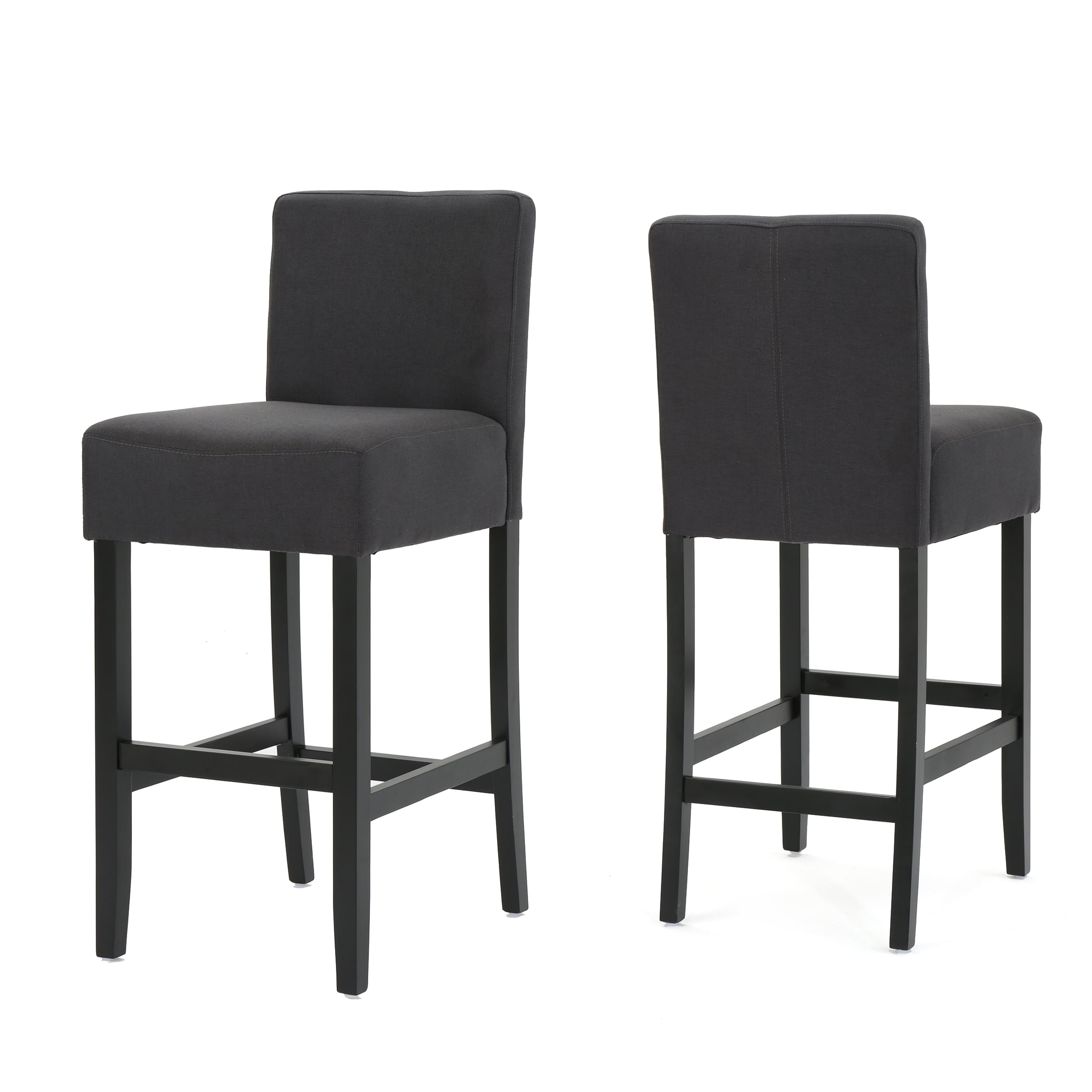 Prim Fabric Barstools Set Of 2 Dark Charcoal Com