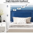 thumbnail image 5 of VECELO 3-Pieces Bedroom Sets Twin Size Upholstered Platform Bed with Two Nightstands, Adjustable Headboard, Dark Blue, 5 of 10