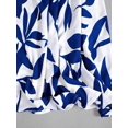 thumbnail image 6 of Womens Blue And White Leaf Print High Waist A-Line Maxi Skirt, Flowing Summer Holiday Skirt, 6 of 8