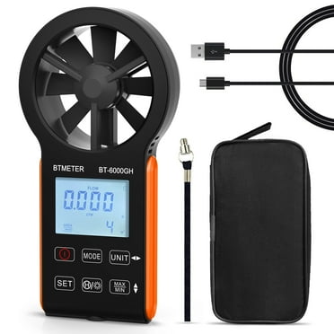 BTMETER BT-6000GH Anemometer Handheld Air Flow Meter, Touch Button Anemometer CFM Meter