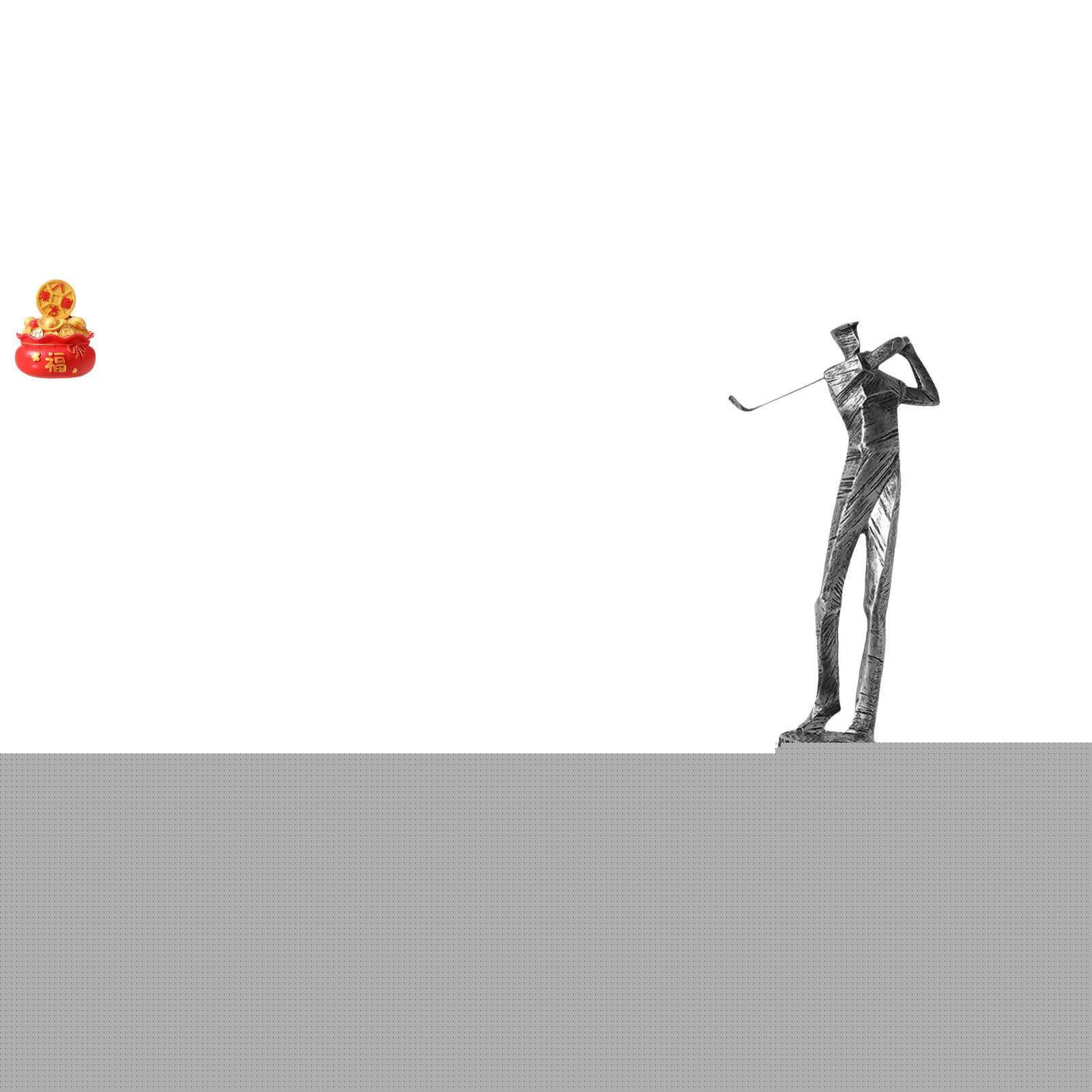 thumbnail image 1 of Figura de golfista, escultura de escritorio, estatua de resina con forma de cuenco del tesoro, adorno moderno para centro de mesa, regalo adecuado par, 1 of 8