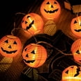 thumbnail image 1 of Led Holiday Decorative Lights Halloweens Ghost Festival Prom Party Arrangement Lantern Fabric Pumpkin Lantern Light String, 1 of 7
