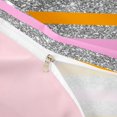 thumbnail image 3 of Homewish Geometric Stripe Twin Duvet Cover, Pink Orange Gray Twin Bedding, Pink Reversible, 2 Piece 1 Duvet Cover and 1 Pillowcase, 3 of 5