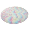 thumbnail image 3 of Tie Dye Round Rug For Girls Bedroom,Fluffy Circle Rug For Kids Room,Furry Carpet Shaggy Area Rug For Nursery Room,Fuzzy Plush Rug For Dorm,Cute Room Decor, 3 of 8